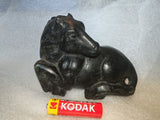 Dark jade horse carving