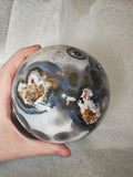 Pink Amethyst Sphere with Druzy Pockets