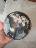 Pink Amethyst Sphere with Druzy Pockets