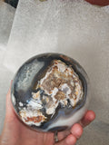 Pink Amethyst Sphere with Druzy Pockets