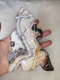 Crazy Lace Agate Fairy Carving