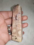 Pink Amethyst Flower Agate Tower with Druzy – 85g | Ref. 2088