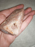 Pink Amethyst Flower Agate Tower with Druzy – 75g | Ref. 2009