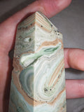 Green Onyx Banded Calcite Tower – 109g | Ref. 2110
