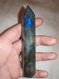 Labradorite Tower with Blue & Gold Flash – 80g | Tower #84
