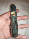 Labradorite Tower with Blue & Gold Flash – 80g | Tower #84