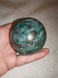 Chrysocolla in Quartz Sphere – 350g | Sphere #23