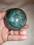 Chrysocolla in Quartz Sphere – 350g | Sphere #23
