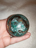 Chrysocolla in Quartz Sphere – 350g | Sphere #23