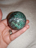 Chrysocolla in Quartz Sphere – 145g | Sphere #28. Ref. 2766