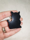 Black Obsidian Cat Carving – 40g