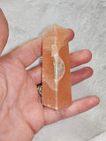 Orange Calcite Tower with Natural Cavity – Tower #99