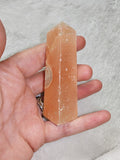 Orange Calcite Tower with Natural Cavity – Tower #99