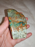 Green Calcite Freeform with Natural Mineral Inclusions – 235g