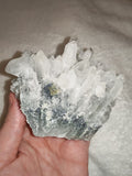 Quartz Crystal Cluster on Green Chlorite Matrix with Pyrite | 378g | Piece #1