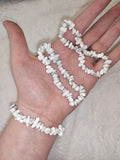Natural White Howlite Chipstone Stretch Bracelet Crystal Healing Gemstone