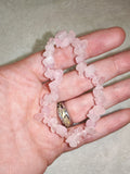 Natural Rose Quartz Chipstone Stretch Bracelet Crystal Healing Love Gemstone