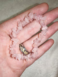 Natural Rose Quartz Chipstone Stretch Bracelet Crystal Healing Love Gemstone