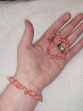 Cherry Quartz Chipstone Stretch Bracelet Pink Crystal Gemstone Bracelet