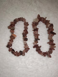 Natural Strawberry Quartz Chipstone Stretch Bracelet Crystal Healing Gemstone
