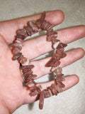 Natural Strawberry Quartz Chipstone Stretch Bracelet Crystal Healing Gemstone