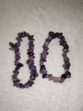 Natural Amethyst Chipstone Stretch Bracelet Crystal Healing Purple Gemstone