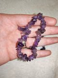 Natural Amethyst Chipstone Stretch Bracelet Crystal Healing Purple Gemstone