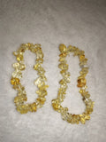 Natural Citrine Quartz Chipstone Stretch Bracelet Yellow Crystal Gemstone