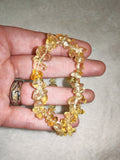 Natural Citrine Quartz Chipstone Stretch Bracelet Yellow Crystal Gemstone