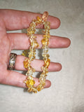 Natural Citrine Quartz Chipstone Stretch Bracelet Yellow Crystal Gemstone