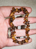 Natural Tiger's Eye Chipstone Stretch Bracelet Crystal Healing Gemstone