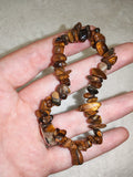 Natural Tiger's Eye Chipstone Stretch Bracelet Crystal Healing Gemstone