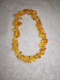 Possible Baltic Amber Chipstone Stretch Bracelet | Honey Yellow Gemstone Bracelet