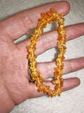 Possible Baltic Amber Chipstone Stretch Bracelet | Honey Yellow Gemstone Bracelet