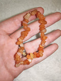 Natural Orange Aventurine Chipstone Stretch Bracelet | Genuine Orange Crystal Gemstone Bracelet