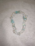Opalite Chipstone Stretch Bracelet | Blue Iridescent Glass Crystal Bracelet