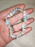 Opalite Chipstone Stretch Bracelet | Blue Iridescent Glass Crystal Bracelet