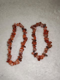 Natural Carnelian Chipstone Stretch Bracelet | Genuine Orange Chalcedony Crystal Bracelet