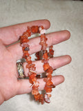 Natural Carnelian Chipstone Stretch Bracelet | Genuine Orange Chalcedony Crystal Bracelet