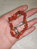 Natural Red Jasper Chipstone Stretch Bracelet | Genuine Red Jasper Crystal Healing Bracelet