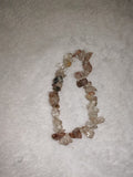 Natural Garden Quartz (Lodolite) Chipstone Stretch Bracelet | Genuine Inclusion Quartz Crystal Bracelet