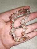 Natural Garden Quartz (Lodolite) Chipstone Stretch Bracelet | Genuine Inclusion Quartz Crystal Bracelet