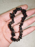 Natural Rainbow (Black) Obsidian Chipstone Stretch Bracelet | Genuine Polished Crystal Bracelet
