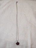 Red Gemstone Star Pendant Necklace on Silver Tone Snake Chain | #4
