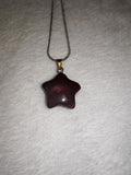 Red Gemstone Star Pendant Necklace on Silver Tone Snake Chain | #4