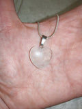 Clear Quartz Heart Pendant Necklace on Silver Tone Chain | Natural Crystal Jewellery | #6