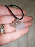 Grey Agate Bear Pendant Necklace on Black Cord | Natural Banded Agate Animal Carving | Crystal Jewellery | #8