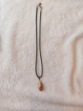 Natural Crazy Lace Agate Teardrop Pendant Necklace | Polished Gemstone Pendant on Black Cord Necklace | #11