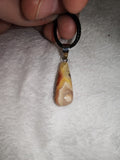 Natural Crazy Lace Agate Teardrop Pendant Necklace | Polished Gemstone Pendant on Black Cord Necklace | #11