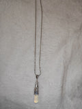 Opalite Crystal Point Pendant Necklace | Polished Opalite Gemstone Point on Silver Tone Snake Chain | #20